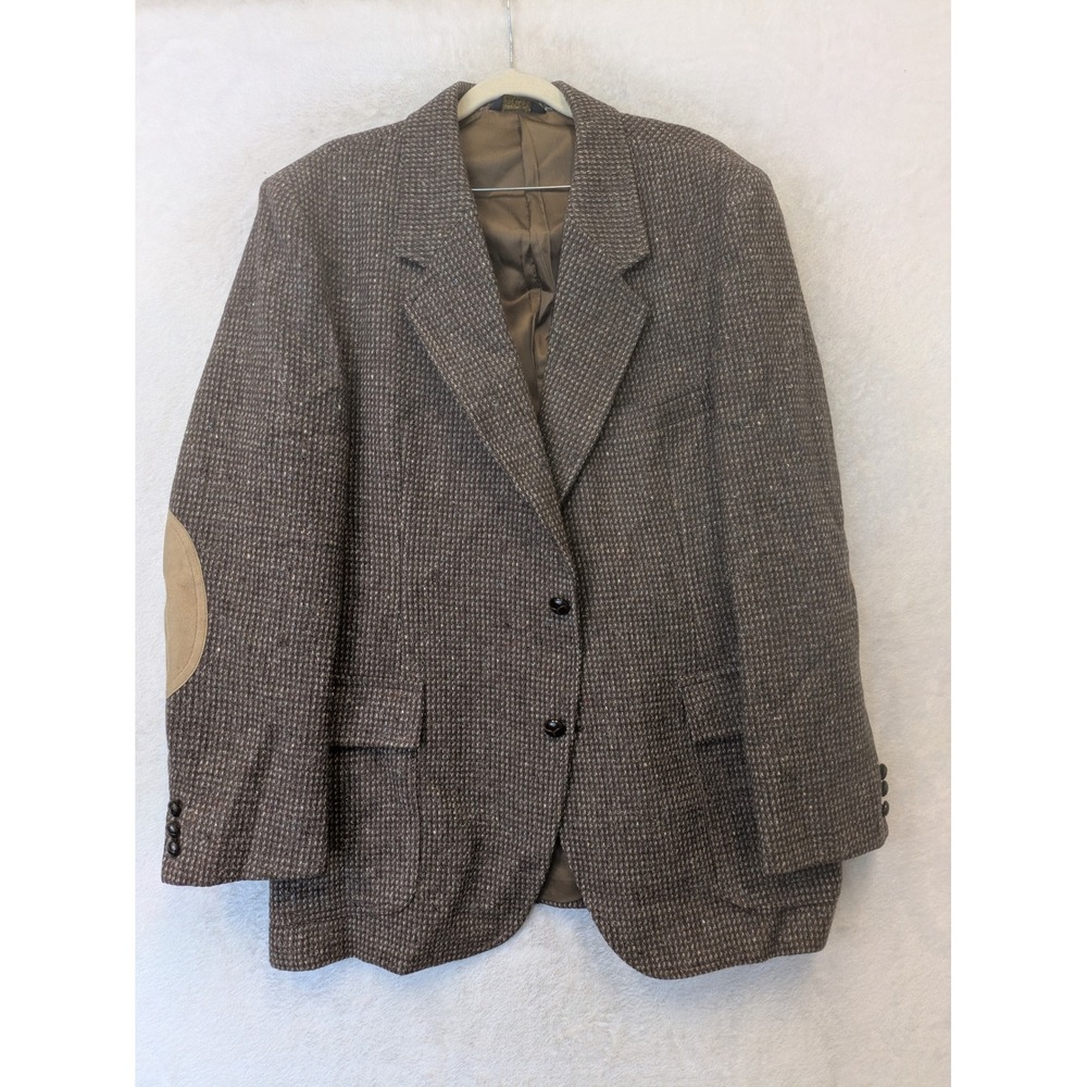 Pendleton‎ Blazer Men's 44 Brown Wool Elbow Patches Tweed Sport Coat